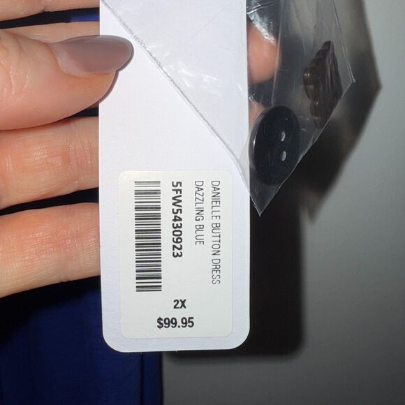 Soft Surroundings Danielle Button Dress - Dazzling Blue 2X - Picture 8 of 9